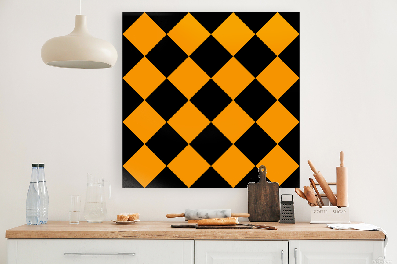 Black and Orange Diamond Pattern Reproduction