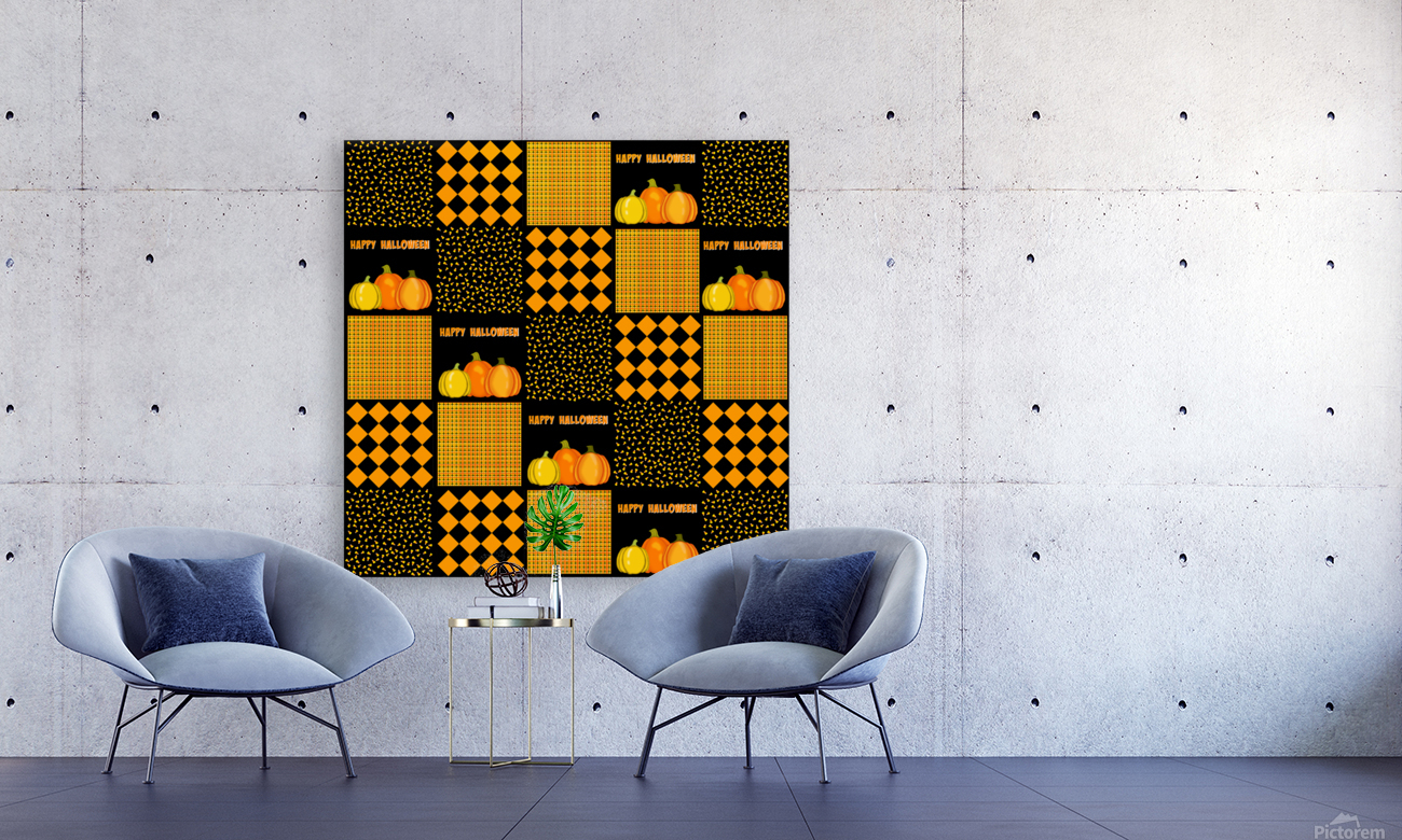Pumpkin Halloween Patchwork Pattern Reproduction