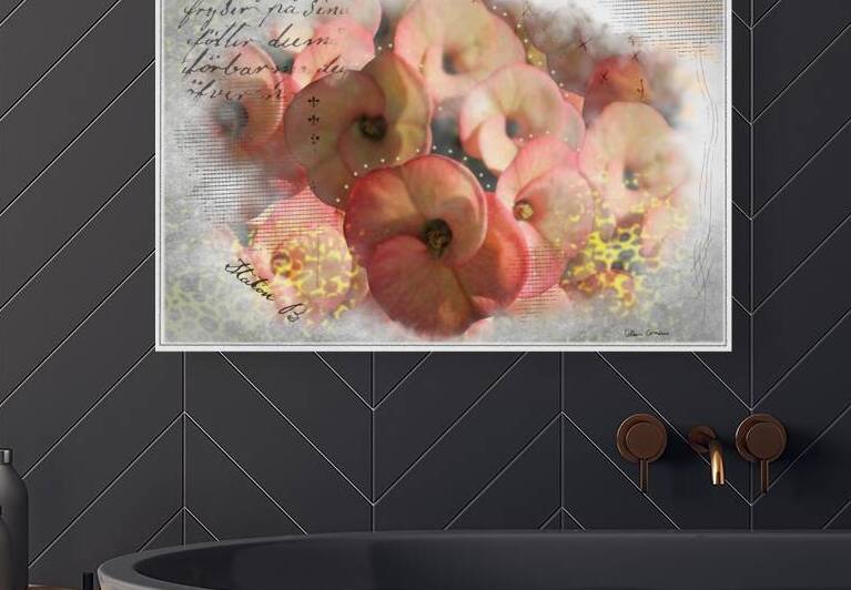 Peach Flowers Mix Media by Photography and Digital Art By Colleen