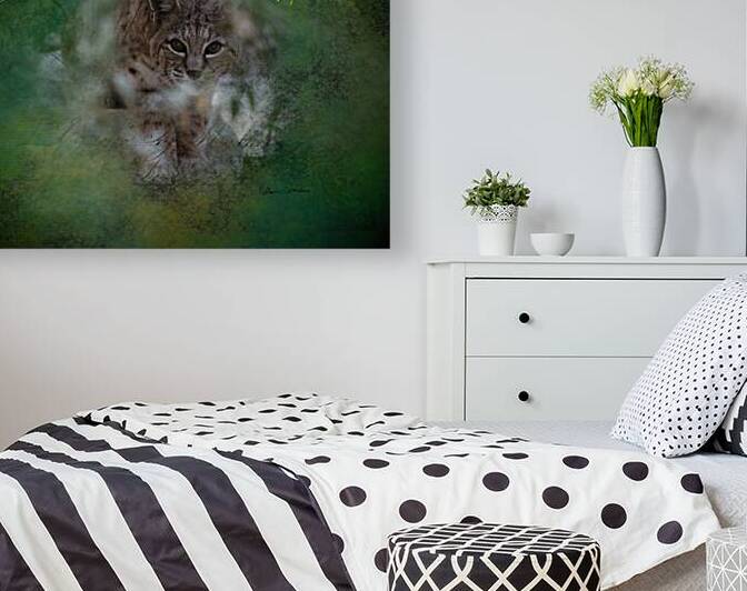 Bobcat behind tree mixed media by Photography and Digital Art By Colleen