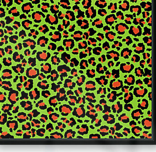 Leopard Pattern in Papaya on Lime Green by Photography and Digital Art By Colleen