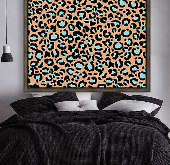 Leopard Pattern in Pale Blue on Pink Rose by Photography and Digital Art By Colleen