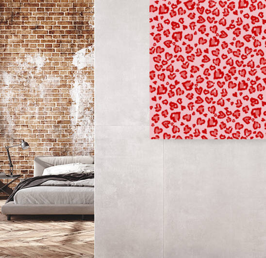 Valentine Leopard Pattern in Red on Blush by Photography and Digital Art By Colleen