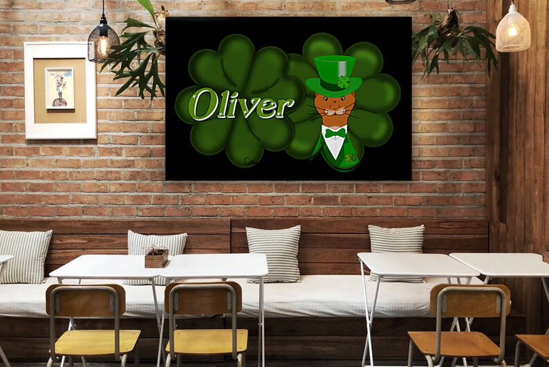 Oliver The Otter in Shamrock for Saint Patricks Day by Photography and Digital Art By Colleen