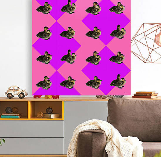 Baby Ducks on Pink Raspberry and Purple Sorbet Pattern by Photography and Digital Art By Colleen