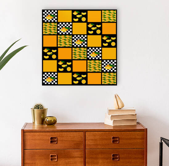 Tangerine and Plaid Patchwork by Photography and Digital Art By Colleen