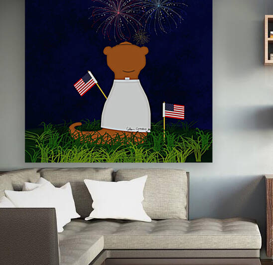 Oliver The Otter Watching Fireworks by Photography and Digital Art By Colleen
