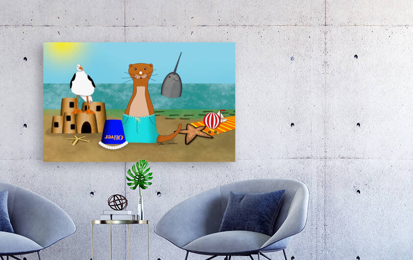 Oliver The Otters Beach Vacation by Photography and Digital Art By Colleen