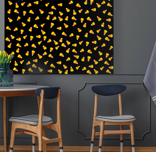Candy Corn Pattern on black by Photography and Digital Art By Colleen