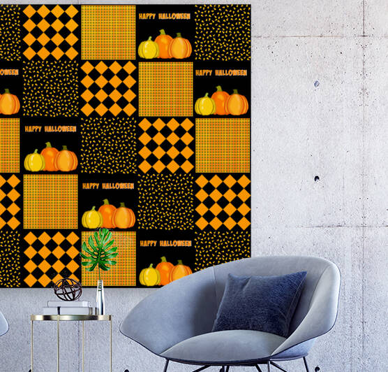 Pumpkin Halloween Patchwork Pattern by Photography and Digital Art By Colleen