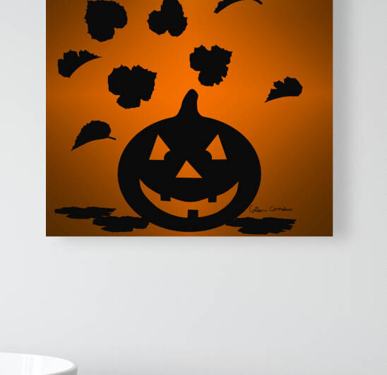 Pumpkin and Leaves Silhouette by Photography and Digital Art By Colleen