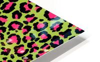 Leopard Pattern in Raspberry on Lime Green HD Metal print