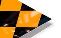 Black and Orange Diamond Pattern HD Metal print
