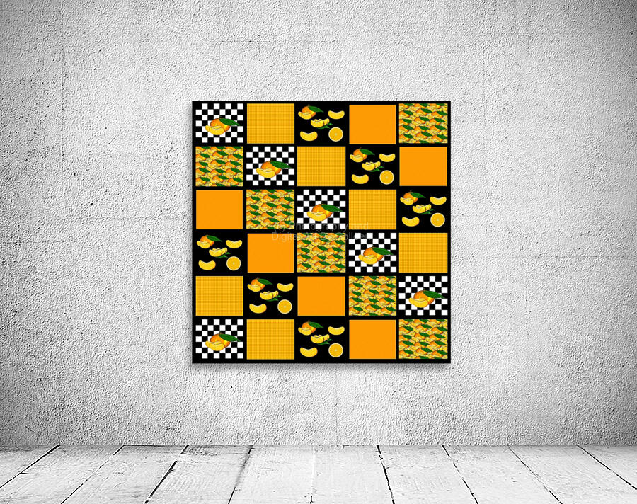 Tangerine and Plaid Patchwork Wall Preview