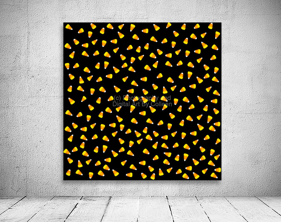 Candy Corn Pattern on black Wall Preview