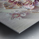 Iridescent Lotus Elegance: A Crystal Floral Fantasy Metal print