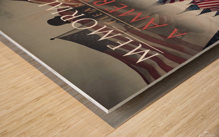 a powerful and touching memorial day scene set in Wood print