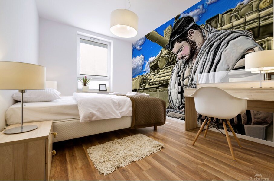ART   Army Soldier Praying  to G-D ALMIGHTY  Mural print