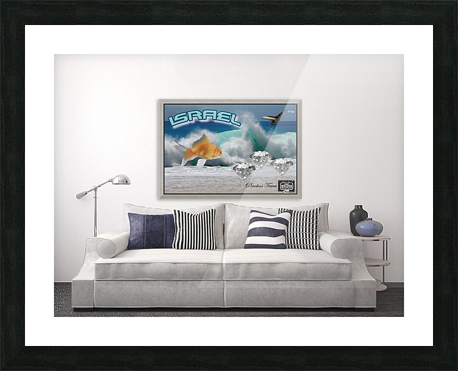 monogram art   israel ocean 1 FOR DSPLAY ONLY in room setting Picture Frame print