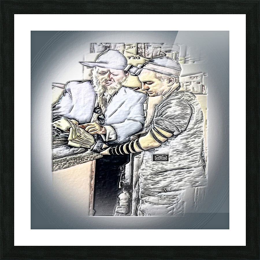 helping a young man with TEFILIN 1 Impression et Cadre photo