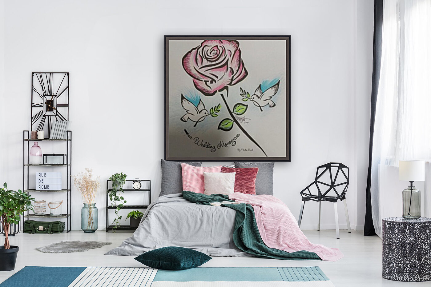 Art Monogram Rose Color 1 Reproduction