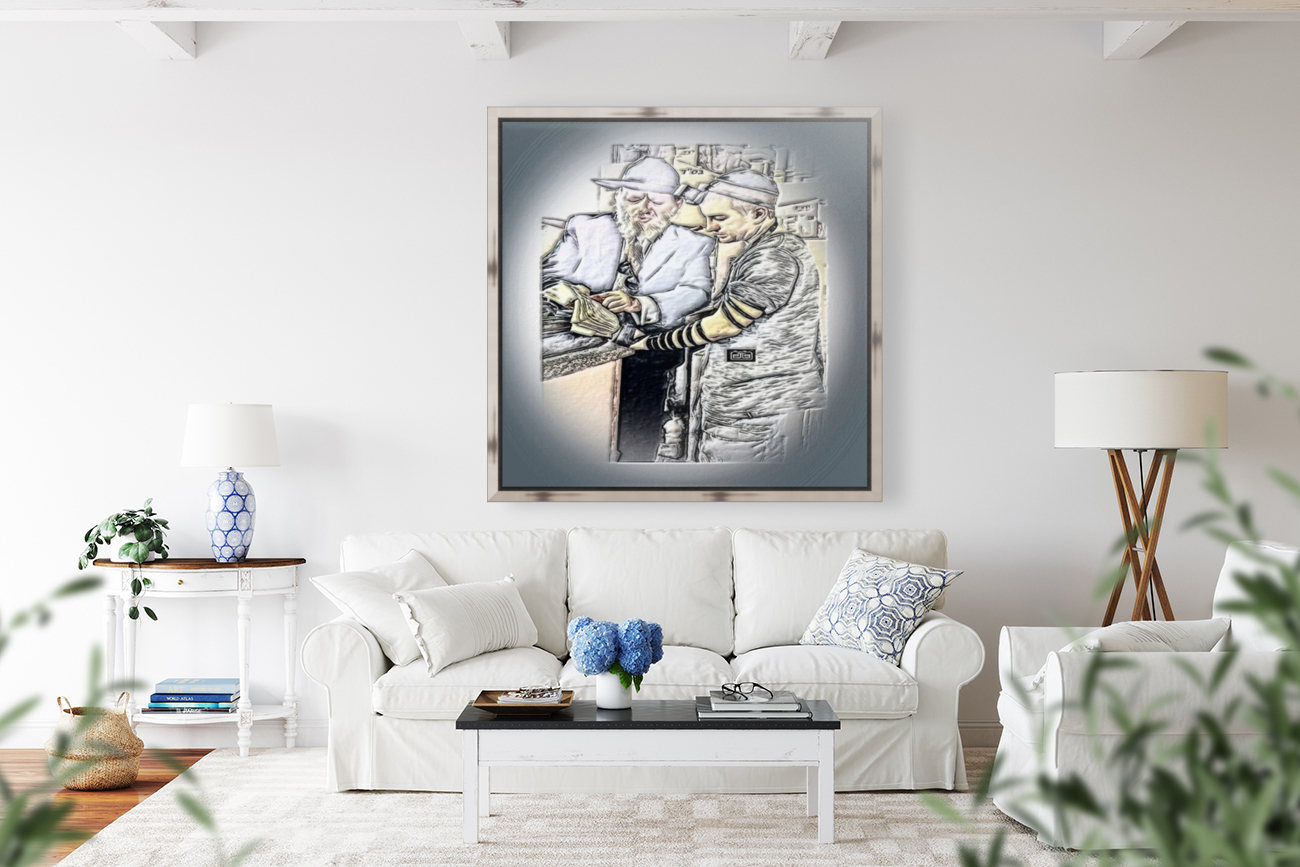 helping a young man with TEFILIN 1 Reproduction