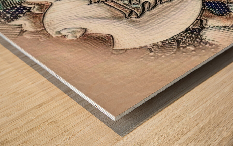 Art   Shabat Shalom CHOCOLATE AA Wood print