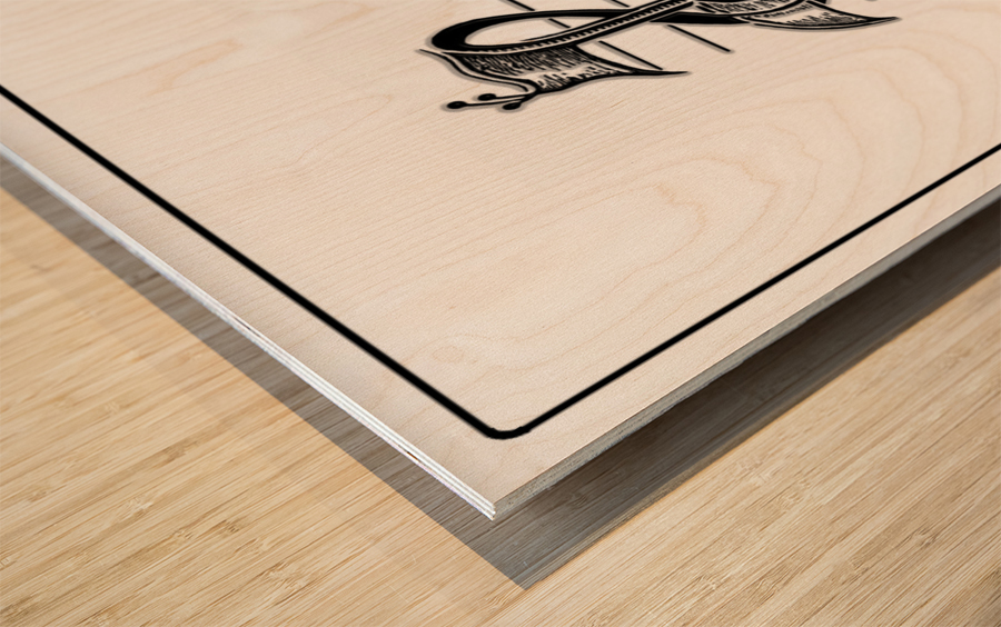 monogram  musical  vctrzd BBB Wood print