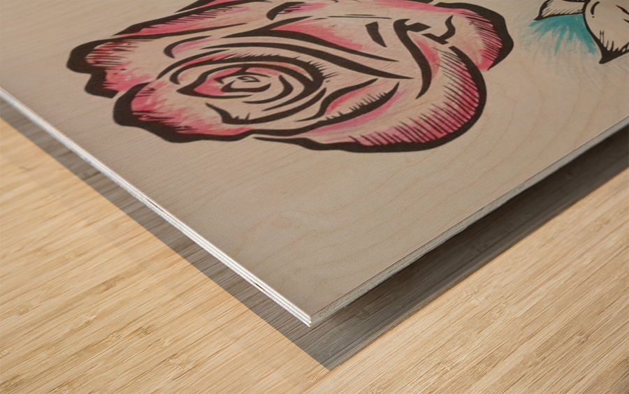 Art Monogram Rose Color 1 Wood print