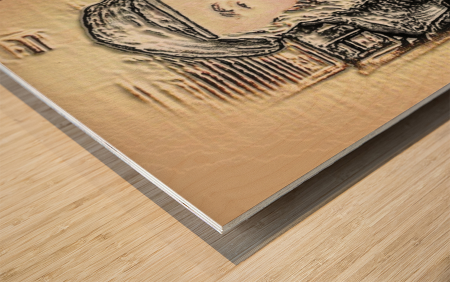 art   chosid farbrenging  4A Wood print