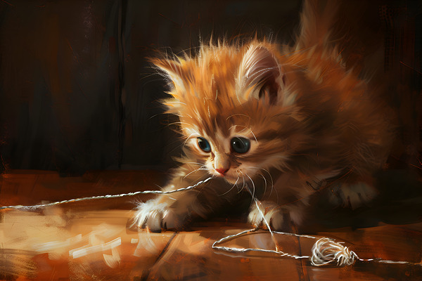 Cute Kitten Realistic Painting20 Digital Download