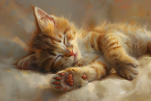 Cute Kitten Realistic Painting23 Digital Download