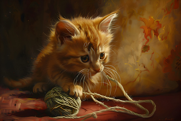Cute Kitten Realistic Painting4 Digital Download