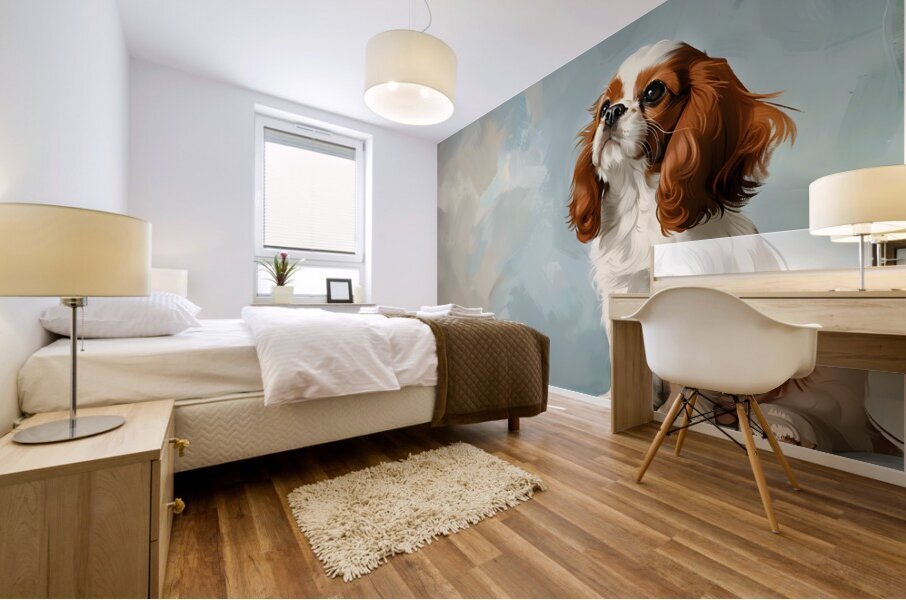 Puppy Paintings by Museblot 7 Mural print