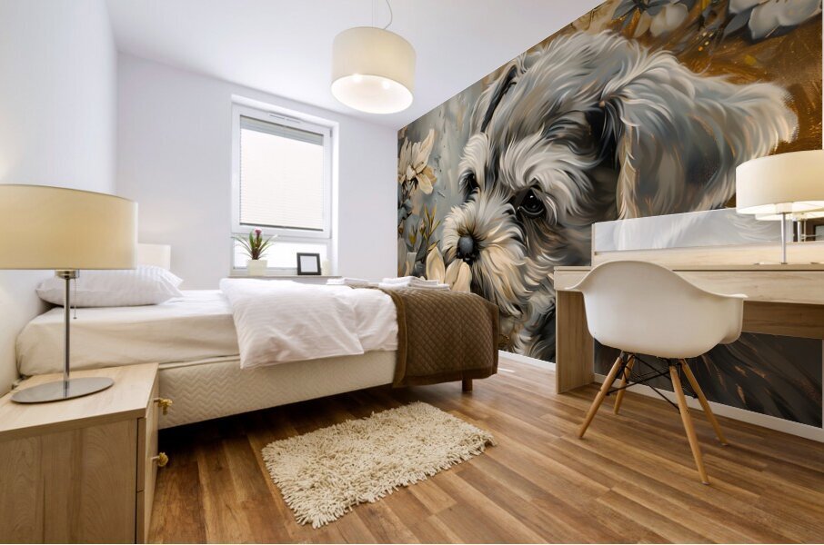 Puppy Paintings by Museblot 8 Mural print