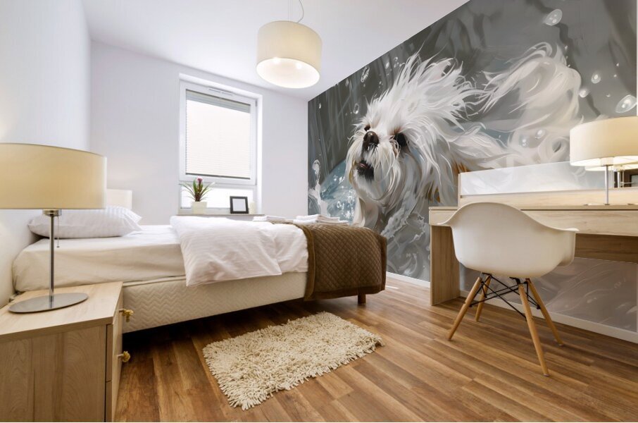 Puppy Paintings by Museblot 13 Mural print