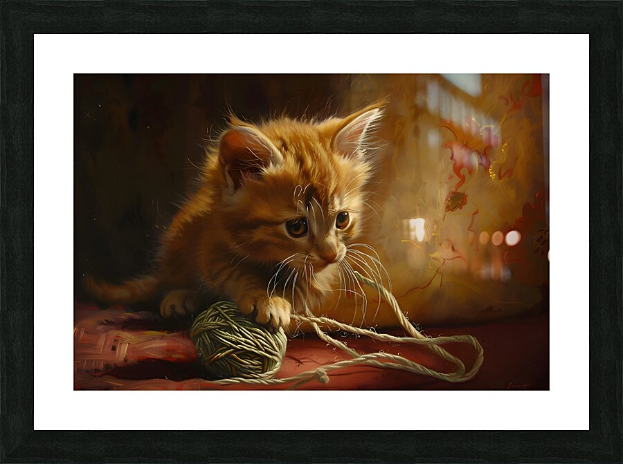 Cute Kitten Realistic Painting4 Picture Frame print