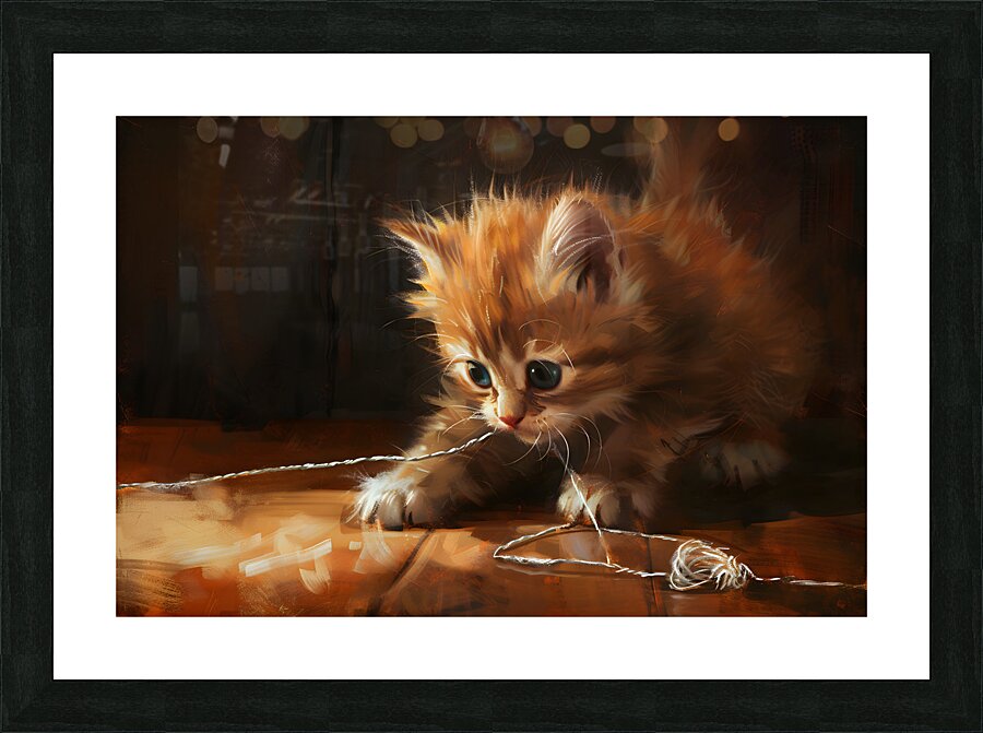Cute Kitten Realistic Painting20 Picture Frame print