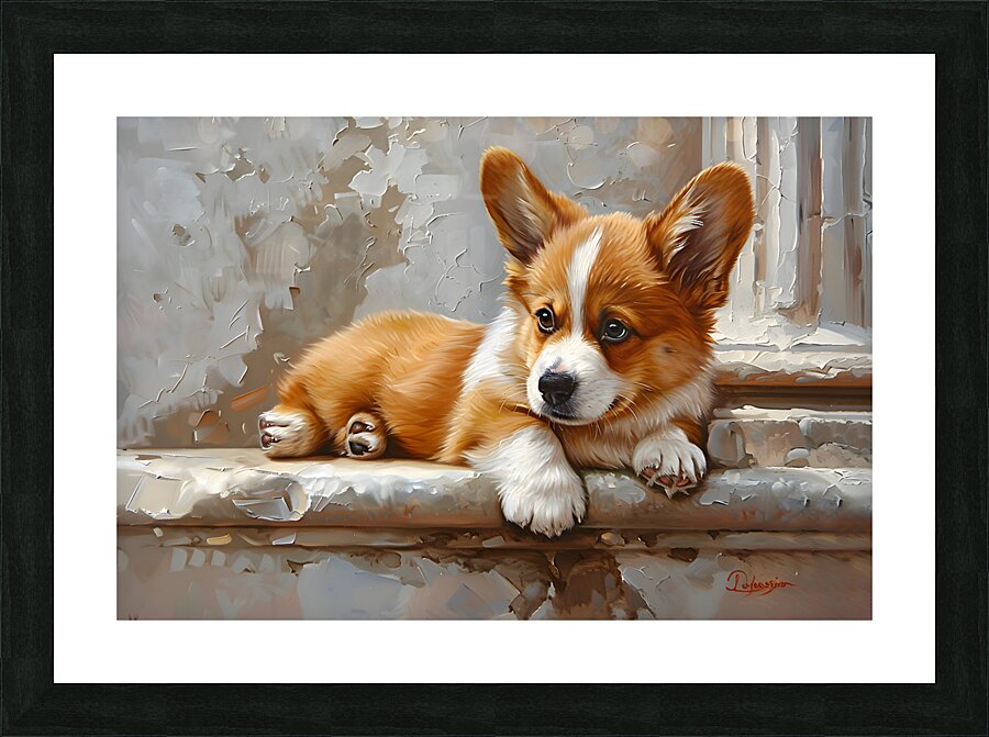 Puppy Paintings by Museblot 18 Picture Frame print