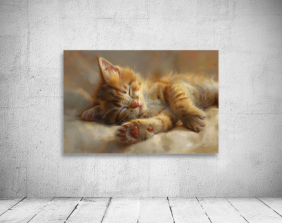 Cute Kitten Realistic Painting23 Wall Preview