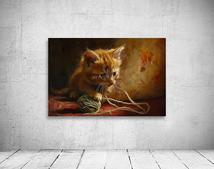 Cute Kitten Realistic Painting4 Wall Preview