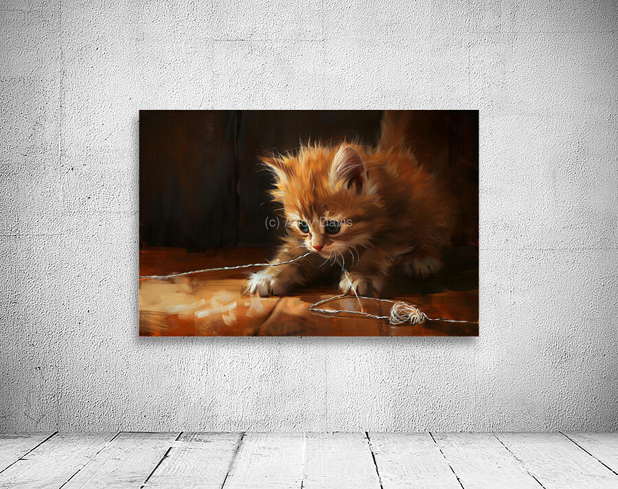 Cute Kitten Realistic Painting20 Wall Preview