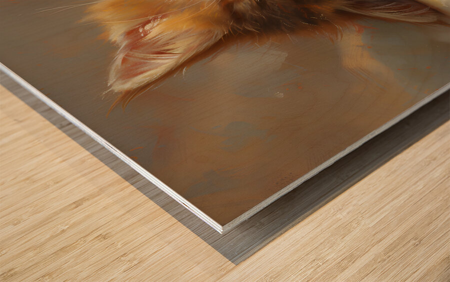 Cute Kitten Realistic Painting23 Wood print