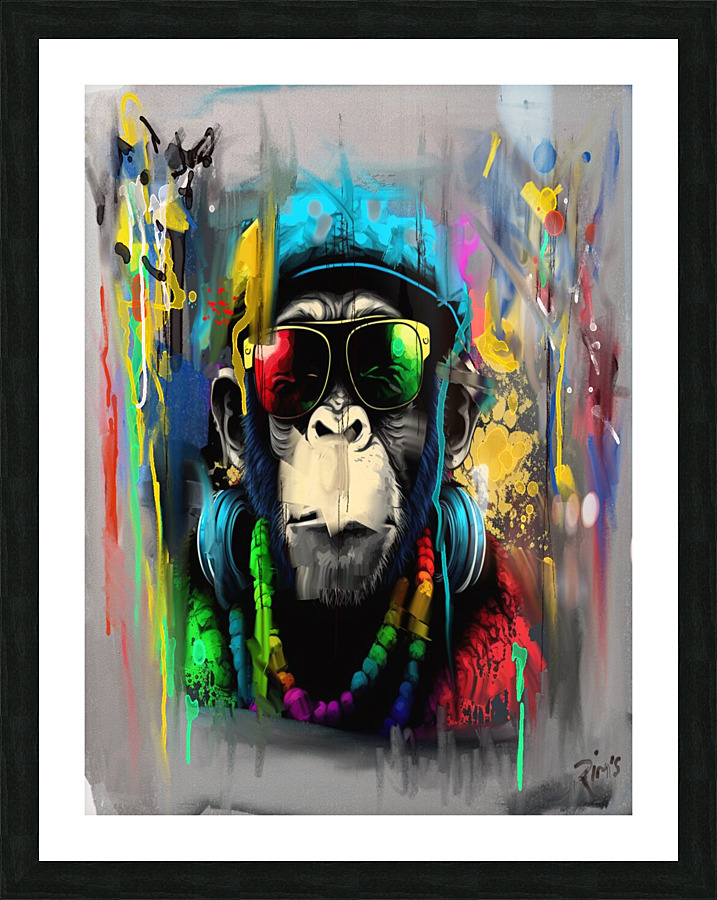 Djay monkey Picture Frame print
