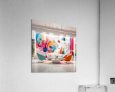 A modern reception room at a company headquarters 7 Acrylic Print