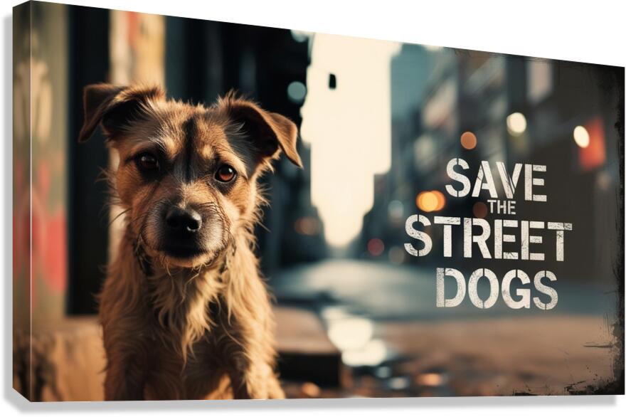 Save the street dogs 8 Canvas Print