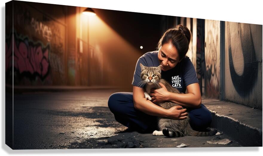 Save the street cats 3 Canvas Print