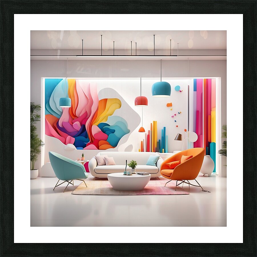A modern reception room at a company headquarters 7 Picture Frame print