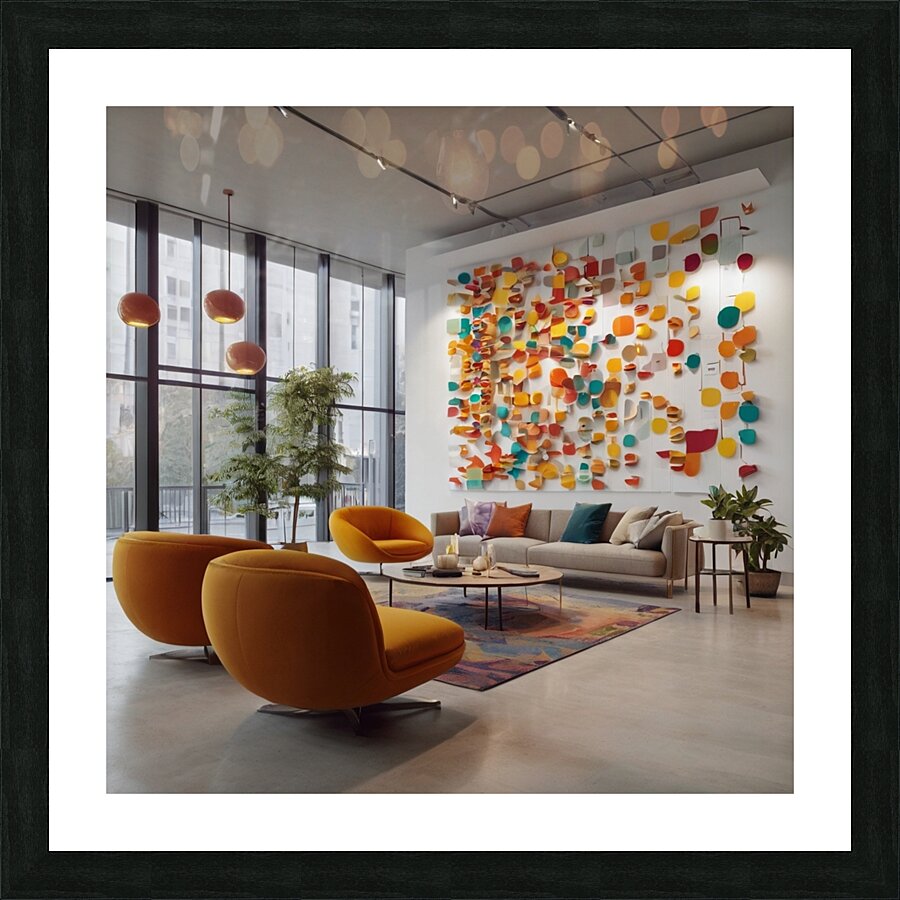 A modern reception room at a company headquarters 24 Picture Frame print