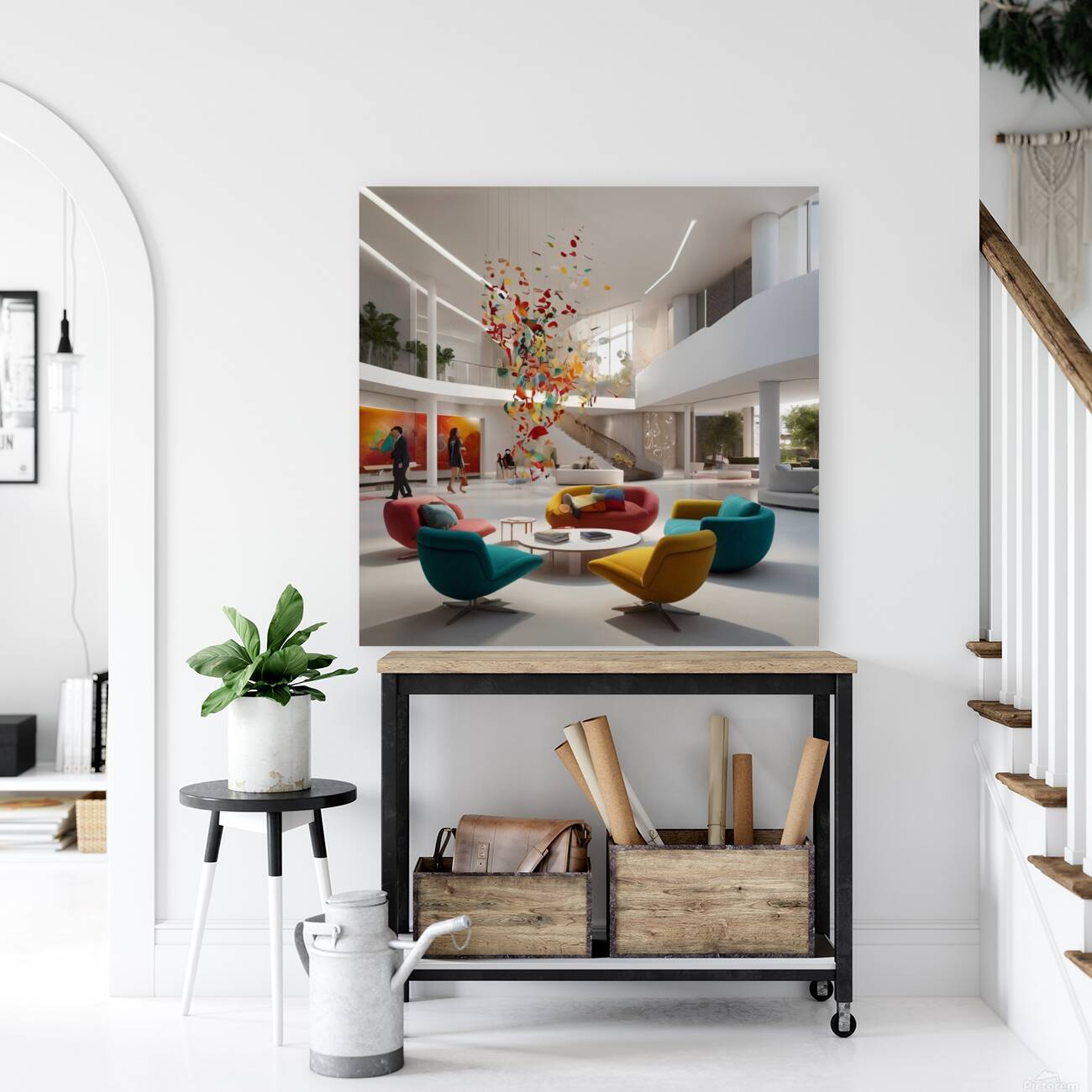 A modern reception room at a company headquarters 28 Reproduction